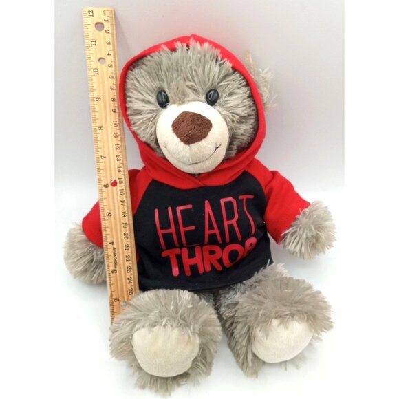 Dan Dee Heart Throb Teddy Bear Red Black Hoodie 12 In Valentines Gift Soft Plush - Picture 2 of 15
